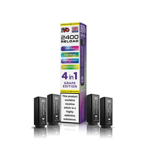 IVG 2400 Reload Grape Edition Prefilled Vape Pods - 20mg - 4PK