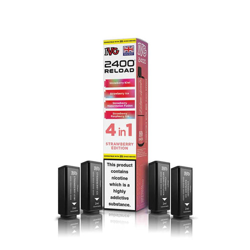 IVG 2400 Reload Strawberry Edition Prefilled Vape Pods - 20mg - 4PK
