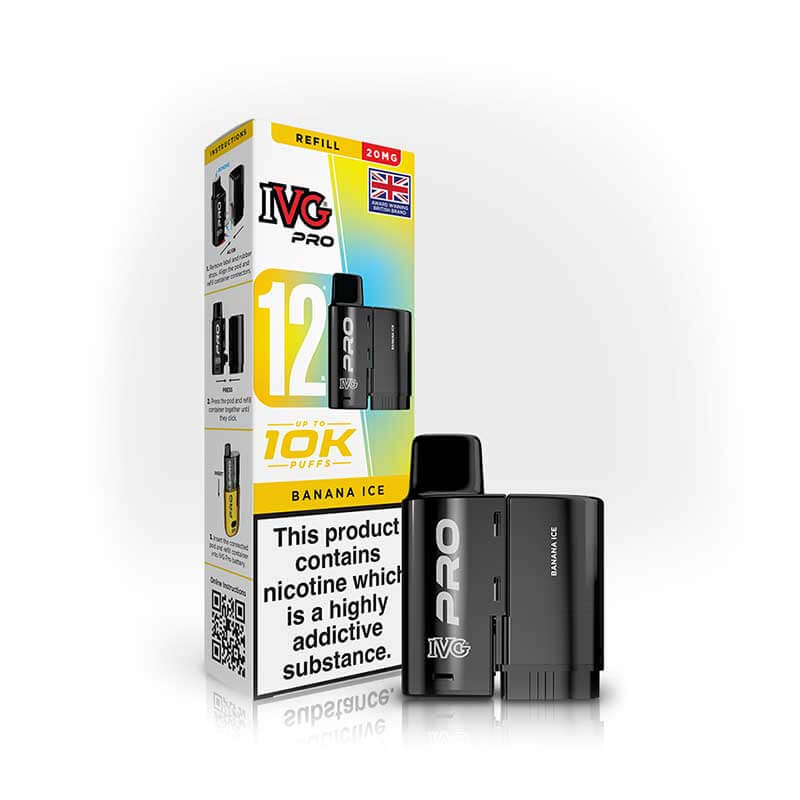 IVG Pro 12 Banana Ice Prefilled Vape Pod + Refill