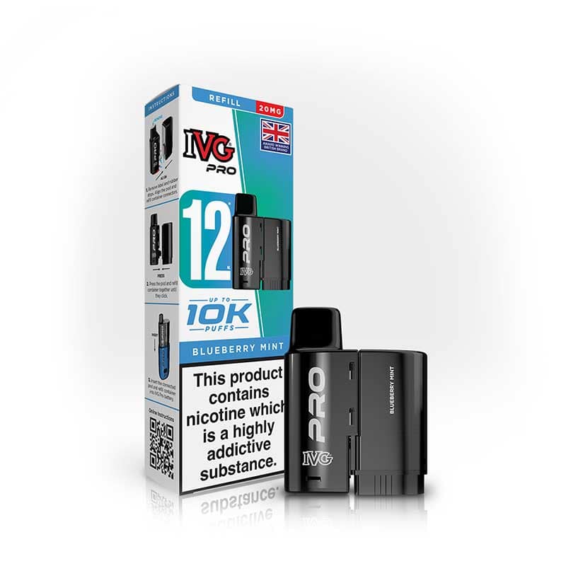 IVG Pro 12 Blueberry Mint Prefilled Vape Pod + Refill