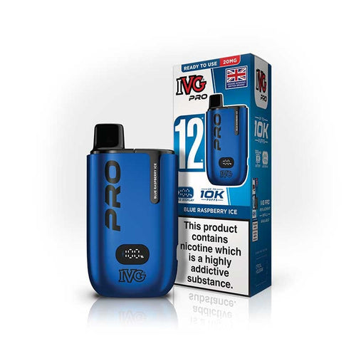 Blue Raspberry Ice IVG Pro 12 Prefilled Pod + Refill – 20mg | Vapestore UK