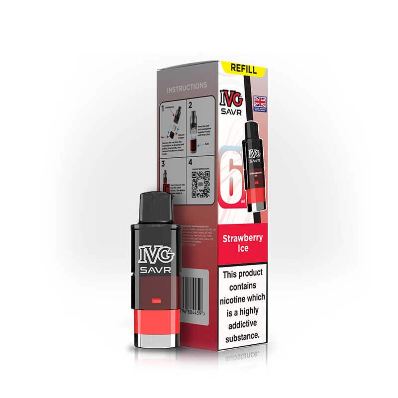 IVG Savr 3000 Strawberry Ice Prefilled Vape Pod + Refill