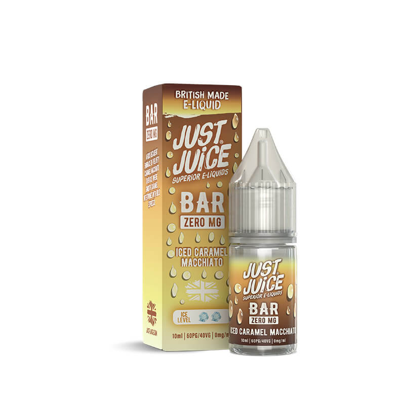 Just Juice Bar Range Iced Caramel Macchiato Nic Salt 10ml | Vapestore UK Just Juice Bar Range Iced Caramel Macchiato Nic Salt 10ml | Vapestore UK