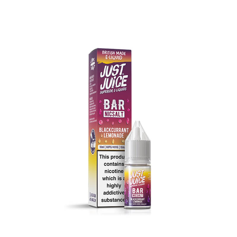 Just Juice Bar Range Blackcurrant Lemonade Nic Salt 10ml | Vapestore UK Just Juice Bar Range Blackcurrant Lemonade Nic Salt 10ml | Vapestore UK