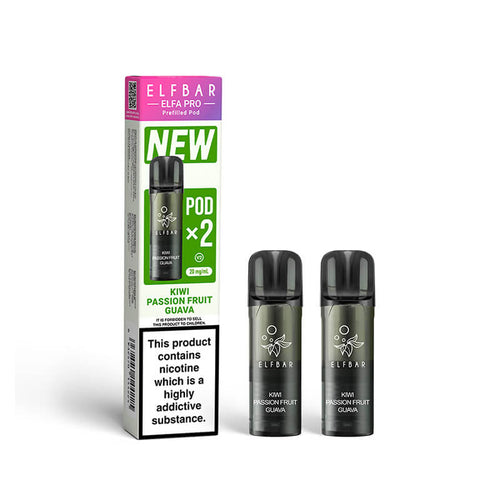 Elf Bar Elfa Pro Kiwi Passionfruit Guava Prefilled Pod 20mg - 2 Pack