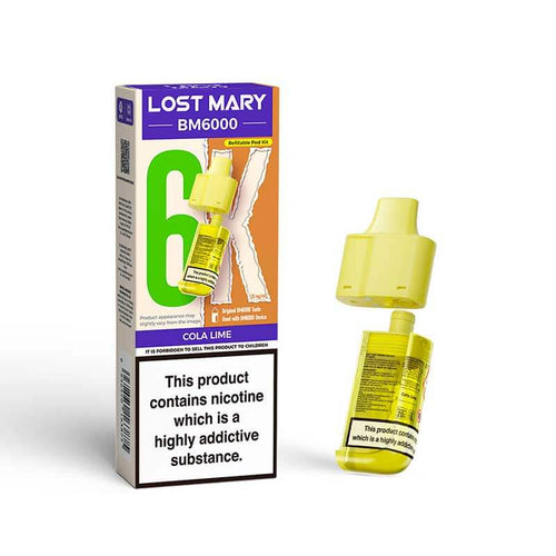 Lost Mary BM6000 Cola Lime Prefilled Vape Pods - 20mg
