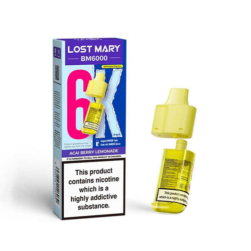 Lost Mary BM6000 Acai Berry Lemonade Prefilled Vape Pods - 20mg