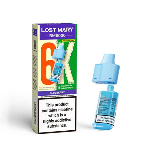Lost Mary BM6000 Blueberry Prefilled Vape Pods - 20mg