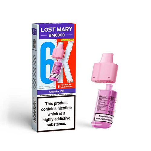 Lost Mary BM6000 Cherry Ice Prefilled Vape Pods - 20mg