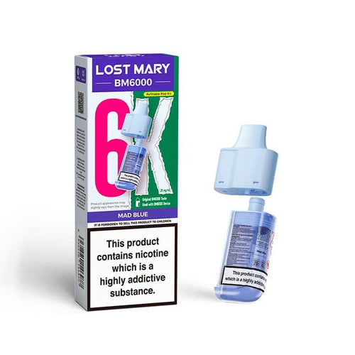 Lost Mary BM6000 Mad Blue Prefilled Vape Pods - 20mg