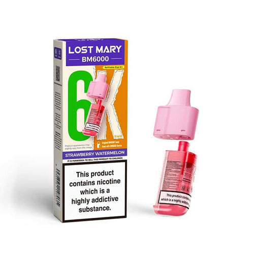 Lost Mary BM6000 Strawberry Watermelon Prefilled Vape Pods - 20mg