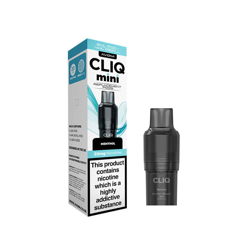 Avomi CLIQ Mini Prefilled Vape Pod + Refill - Menthol