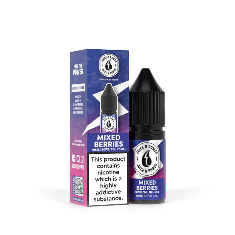 Juice N Power Bar Salts 6000+ Mixed Berries 10ml E-Liquid