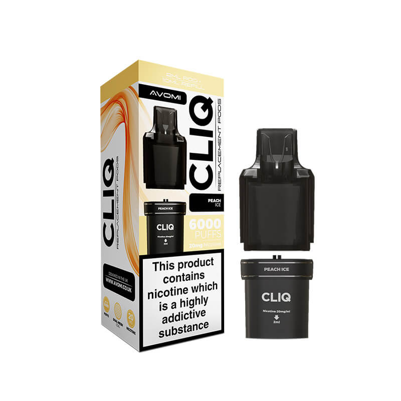 Avomi CLIQ Prefilled Vape Pod + Refill - Peach Ice