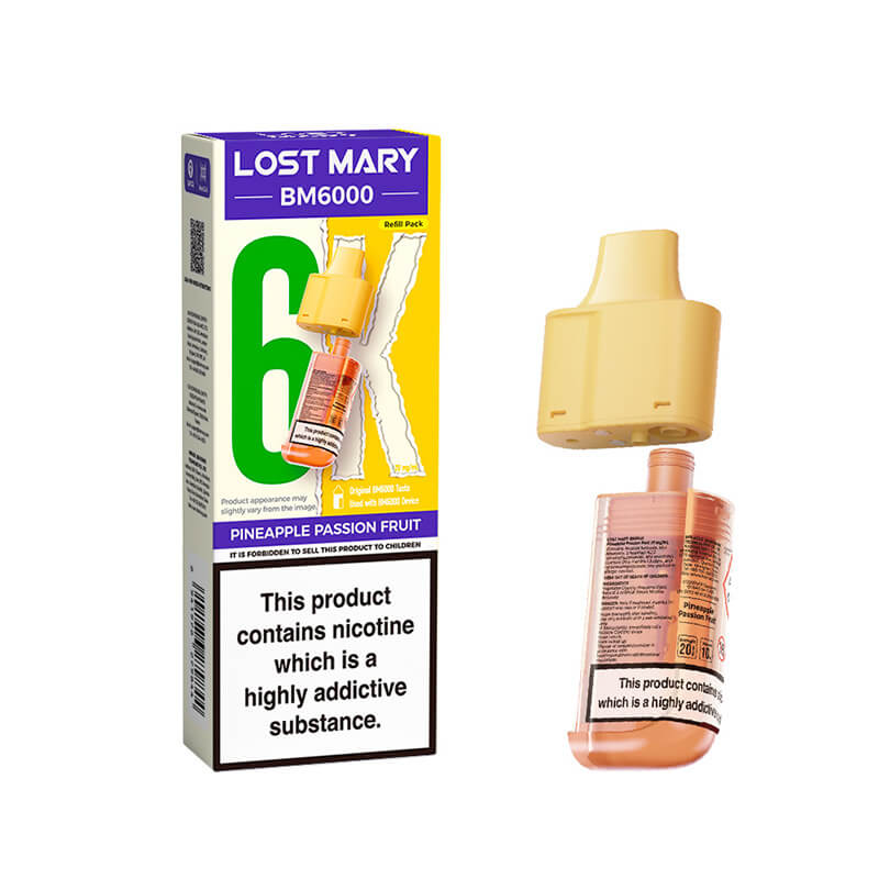 Lost Mary BM6000 Pineapple Pasion Fruit Prefilled Vape Pods - 20mg