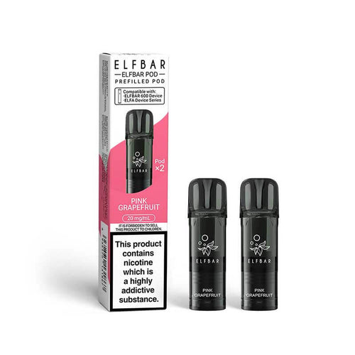 Elf Bar 600 Pink Grapefruit Prefilled Vape Pods 20mg - 2PK