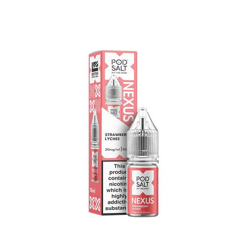 Pod Salt Nexus Strawberry Lychee Ice Nic Salt E-Liquid 10ml