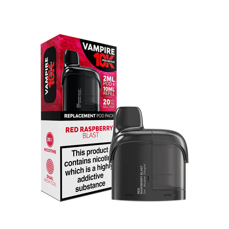 Vampire 10K Red Raspberry Blast Prefilled Vape Pods + Refill