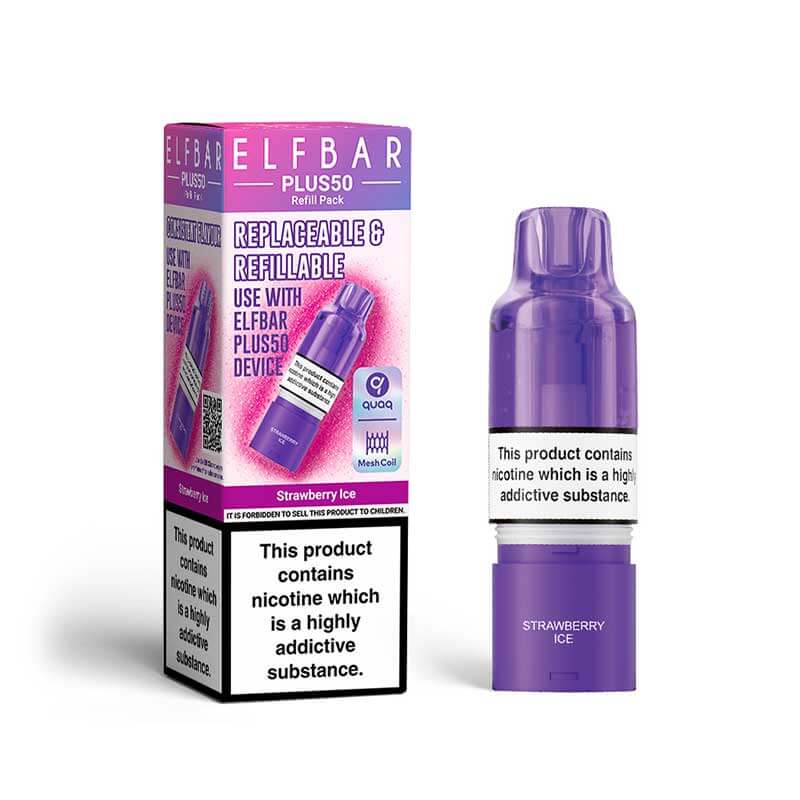 ELFBAR Plus50 Strawberry Ice Prefilled Pod + Refill