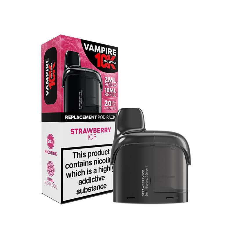Vampire  10K Strawberry Ice Prefilled Vape Pods + Refill