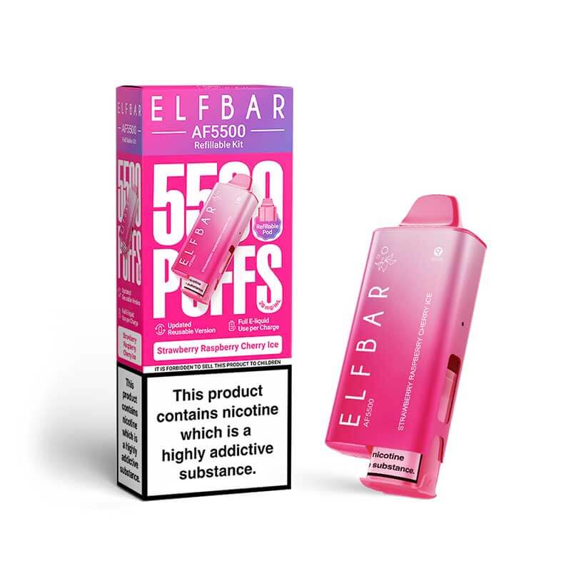 Strawberry Raspberry Cherry Ice  Elf Bar AF5500 Prefilled kit