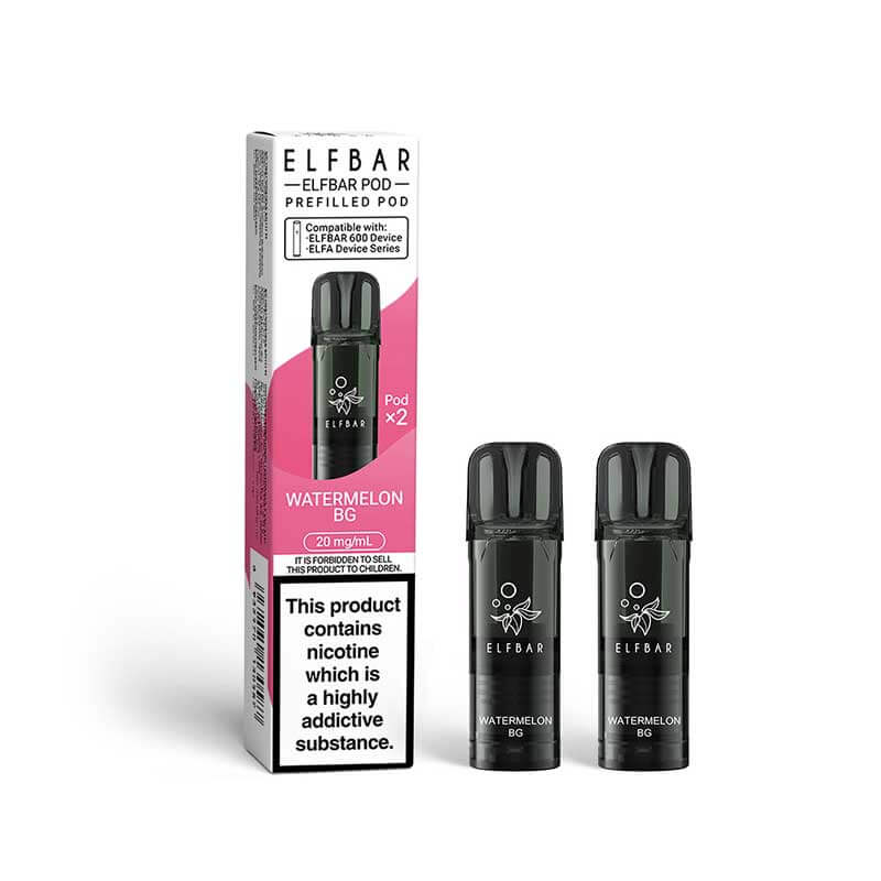 Elf Bar 600 Watermelon BG Prefilled Vape Pods 20mg - 2PK