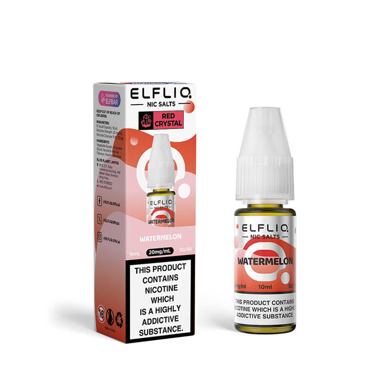 Elf Bar ElfLiq x Crystal Watermelon 10ml Nic Salt E-Liquid - 20mg