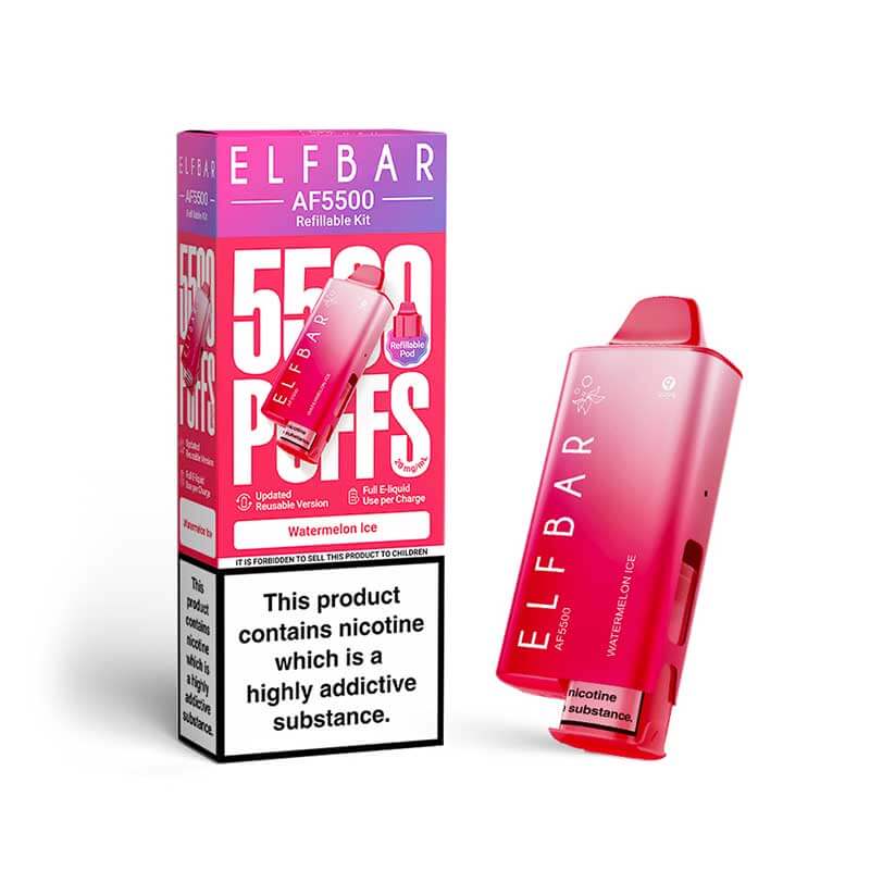 ELFBAR AF5500 Prefilled Pod Vape Kit 1000mAh, 5500 Puffs, 10 Flavours | Vapestore UK ELFBAR AF5500 Prefilled Pod Vape Kit 1000mAh, 5500 Puffs, 10 Flavours | Vapestore UK