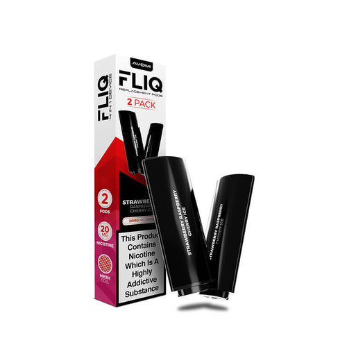 Avomi FLIQ Prefilled Vape Pods - Strawberry Raspberry Cherry Ice