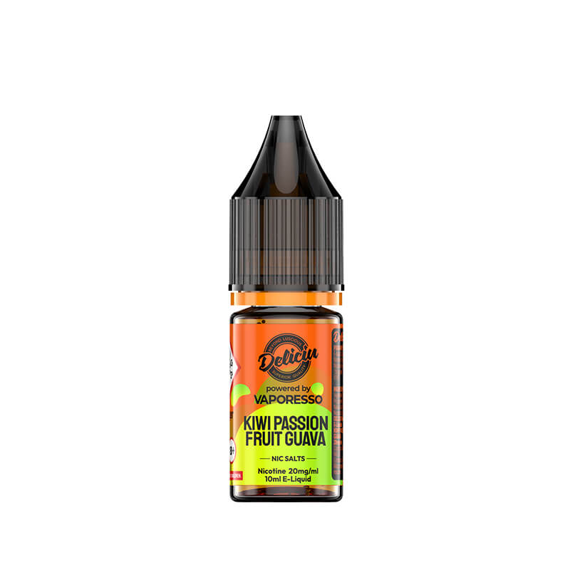 kiwi passionfruit guava vape juice Deliciu V2 Kiwi Passion Fruit Guava 10ml Nic Salt E-Liquid by Vaporesso – Premium Vape Juice with Great Flavour