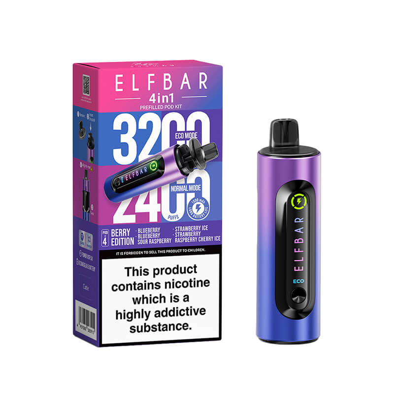 Elf Bar 4-in-1 Prefilled Pod Vape Kits Compact Refillable Pod Vape Kit | Vapestore UK Elf Bar 4-in-1 Prefilled Pod Vape Kits Compact Refillable Pod Vape Kit | Vapestore UK