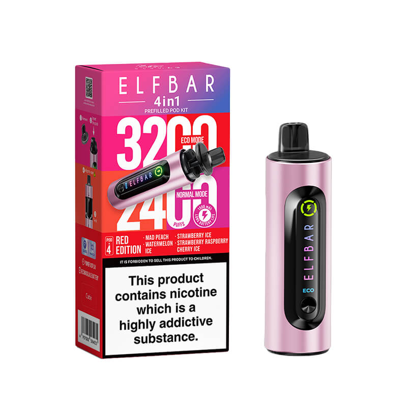 Elf Bar 4-in-1 Prefilled Pod Vape Kits Compact Refillable Pod Vape Kit | Vapestore UK Elf Bar 4-in-1 Prefilled Pod Vape Kits Compact Refillable Pod Vape Kit | Vapestore UK