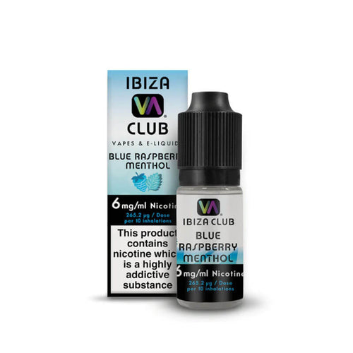 Ibiza Club Blue Raspberry Menthol 50/50 E-Liquid - 6mg