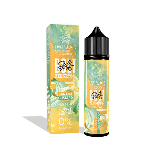 banana custard vape juice Imp Jar & Zeus Bolt Banana Custard Shortfill E-Liquid 50ml
