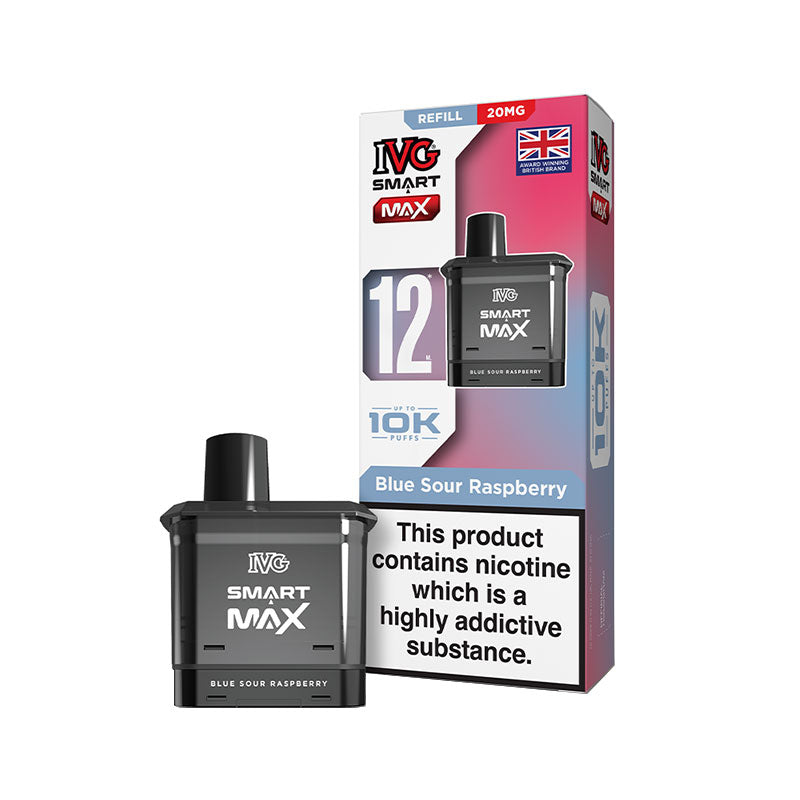 Ivg Pro Blue Sour Raspberry Blue Sour Raspberry IVG Smart Max Prefilled Pods – 20mg | Vapestore UK